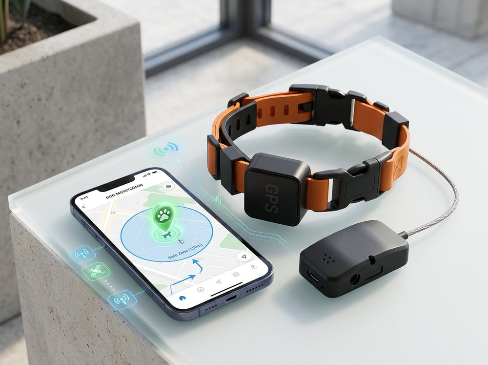 Compact pet safety device attached securely to a collar