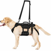 Large dog lift harness featuring supportive lifting handles