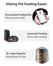 Scheduled pet feeder for controlled daily meals for cats and dogs