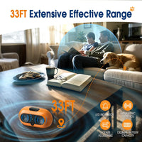 Portable rechargeable bark control device with easy placement design