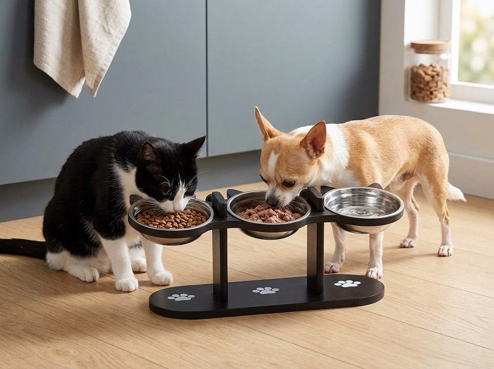 Raised feeder for cats puppies and small dogs