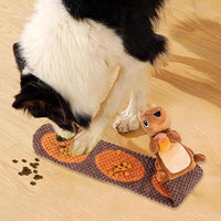 Squeaky squirrel toy suitable for appropriately sized small dogs