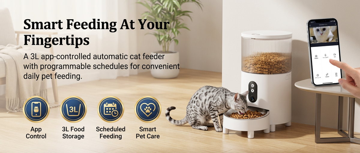 3L smart automatic cat feeder with app control