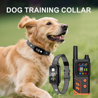 Electronic anti barking dog collar with remote training features