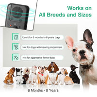 Rechargeable anti barking device for dogs with three ultrasonic training modes