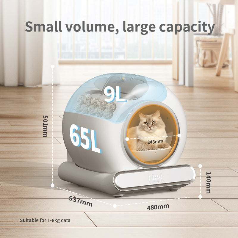 Smart cat litter box with automatic cleaning design