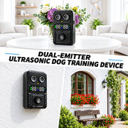 Portable ultrasonic dog repellent device for appropriate outdoor use