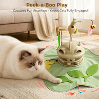 Automatic interactive toy for independent indoor cat entertainment
