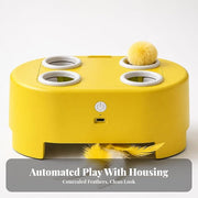 Electric moving cat toy for interactive self-play