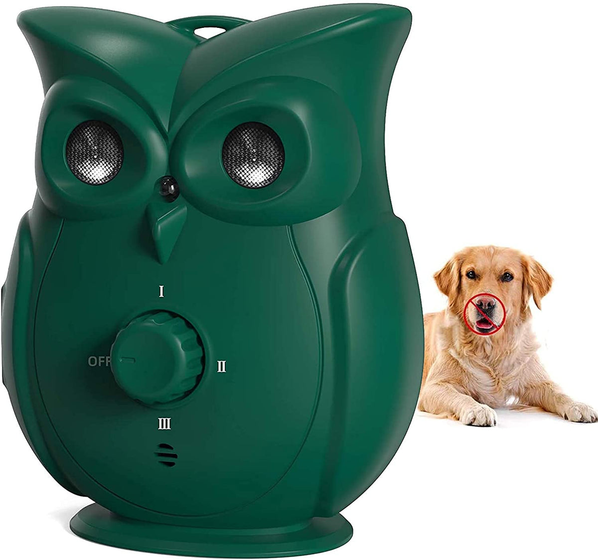 Dog barking control device with dual ultrasonic speakers for anti bark training