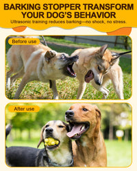 Portable dog bark deterrent device for suitable outdoor training and bark management