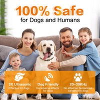 Compact handheld dog bark deterrent suitable for walks home use and outdoor training