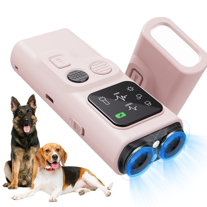 Portable ultrasonic dog repeller suitable for outdoor walking and training