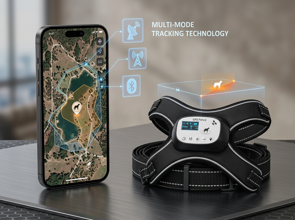 Chest-mounted electronic dog harness