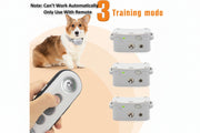 Dog bark collar with three training modes including beep vibration and spray