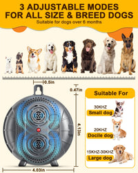 Ultrasonic dog bark deterrent box featuring three selectable operating modes