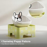 Tilted pet feeder designed for easier food and water access