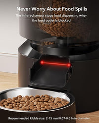 Timed pet food feeder with scheduled portion control