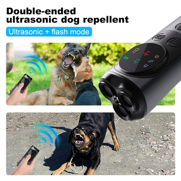 Portable ultrasonic dog barking device for suitable outdoor bark-control training