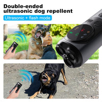 Portable ultrasonic dog barking device for suitable outdoor bark-control training