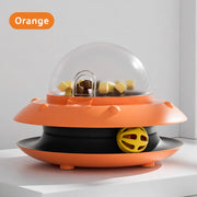 Interactive cat treat dispenser toy suitable for freeze-dried snacks