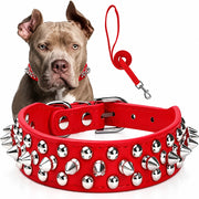 Studded dog collar in red