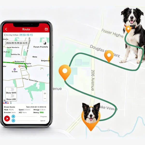 Waterproof pet GPS tracker designed for everyday outdoor dog tracking