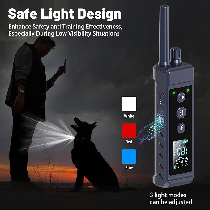 Waterproof rechargeable dog training collar for outdoor use