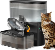 Wireless cat water fountain with 3.5L capacity and stainless steel bowl