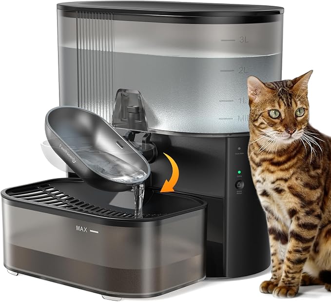 Wireless Cat Water Fountain ,Auto Feeder for Cat, 3.5L Stainless Steel Cat Bowl,Pet Drinking Dispenser