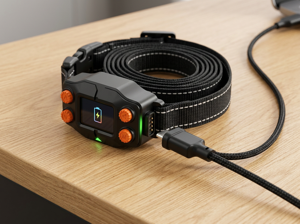 Adjustable smart dog collar with integrated control unit