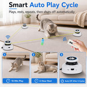 Automatic cat toy with moving feather lure and mouse sound feature