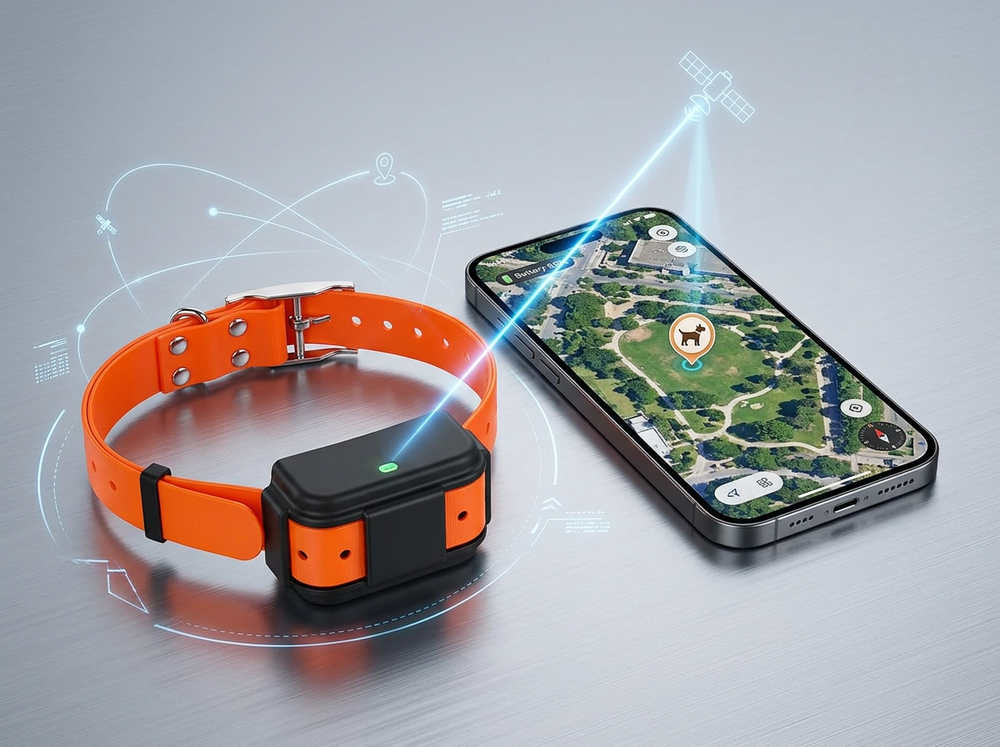 Compact location device attached to a cat collar
