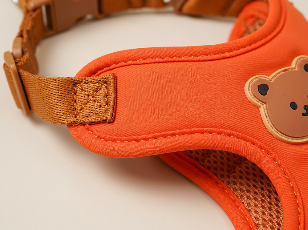 Cute bear dog harness
with soft padded chest
piece