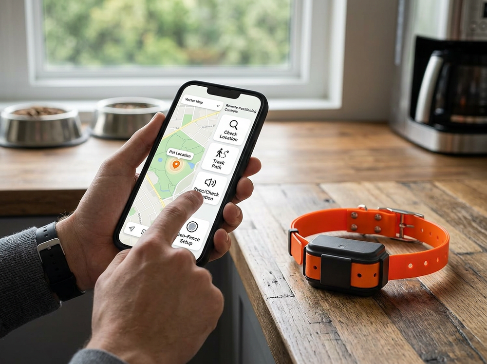 Compact pet location finder device for everyday adventures