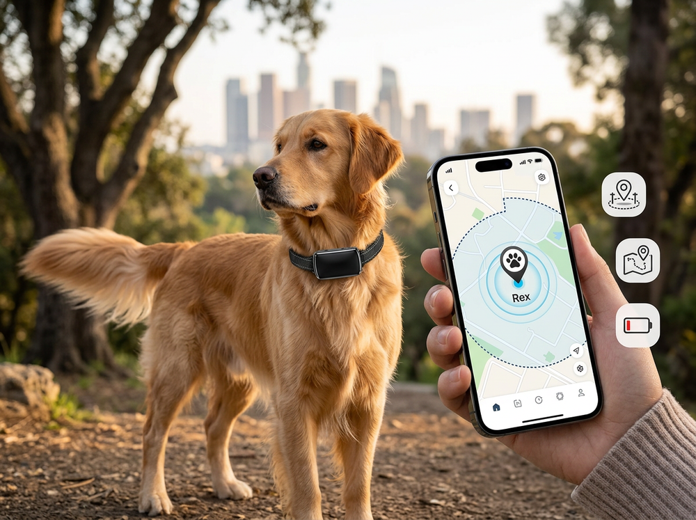 Dog location companion collar for everyday activities