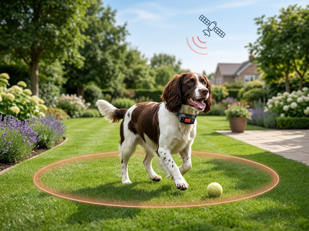 Dog location device designed for comfortable daily walks