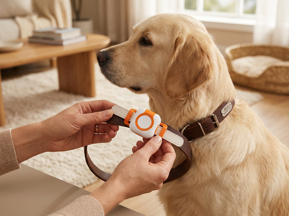 Dog location finder collar for walks and outdoor adventures