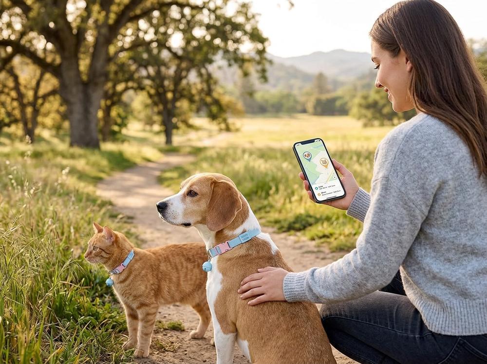 Positioning device attached securely to a dog collar