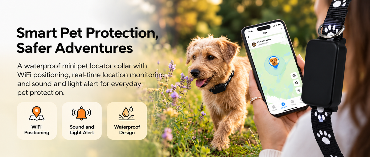 Compact dog safety positioning device for outdoor adventures
