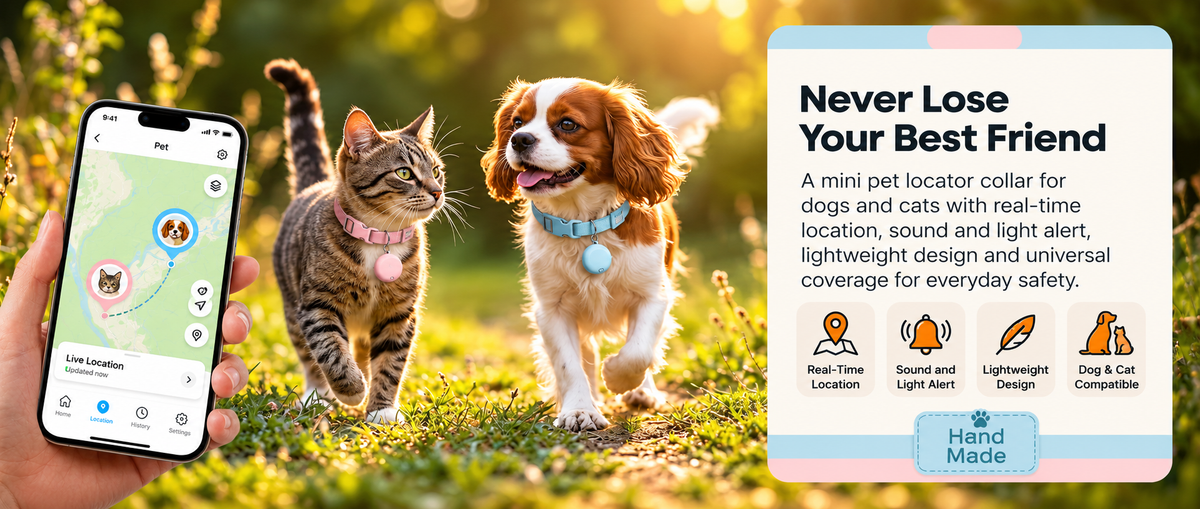 Smart location accessory attached comfortably to a dog collar