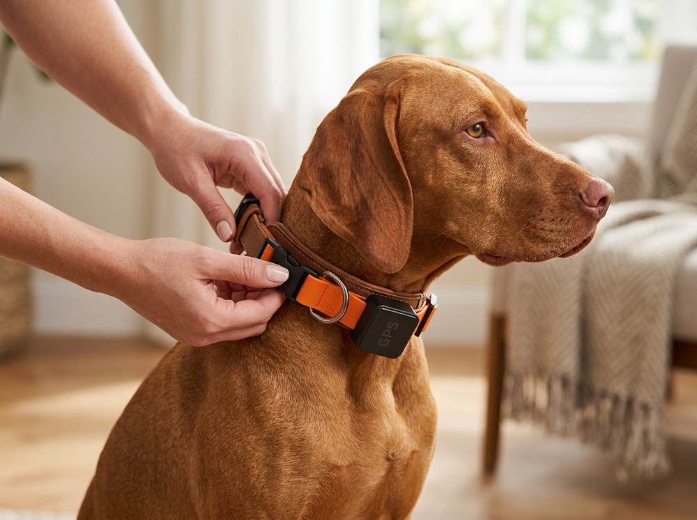 Pet location collar designed for walking hiking and travel