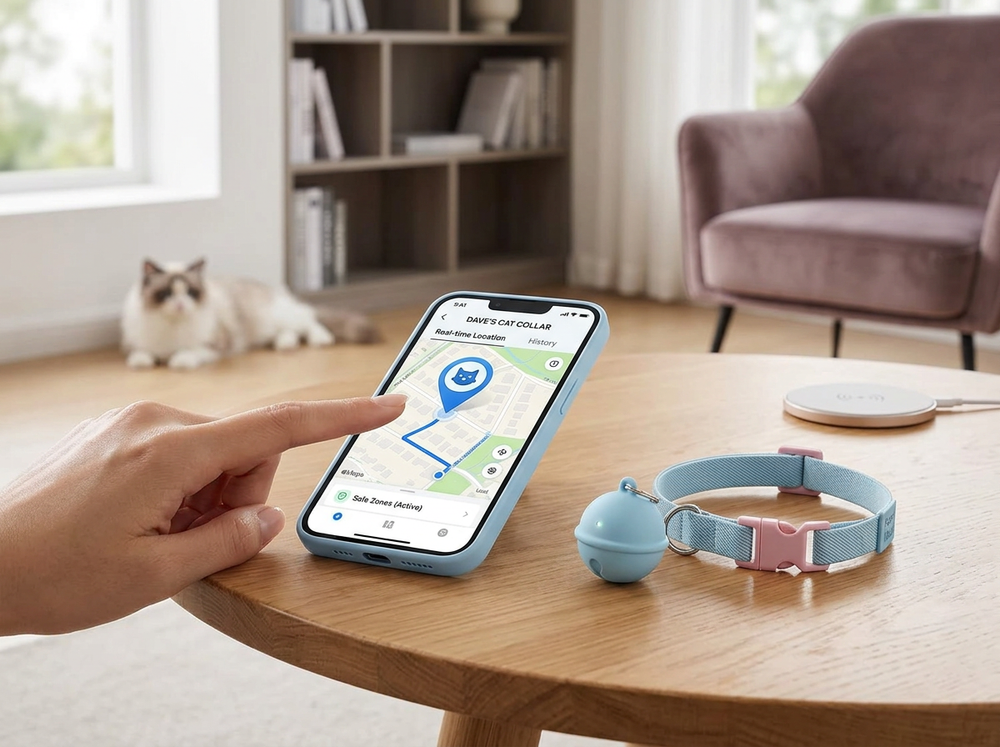 Pet location collar designed for comfortable daily walks