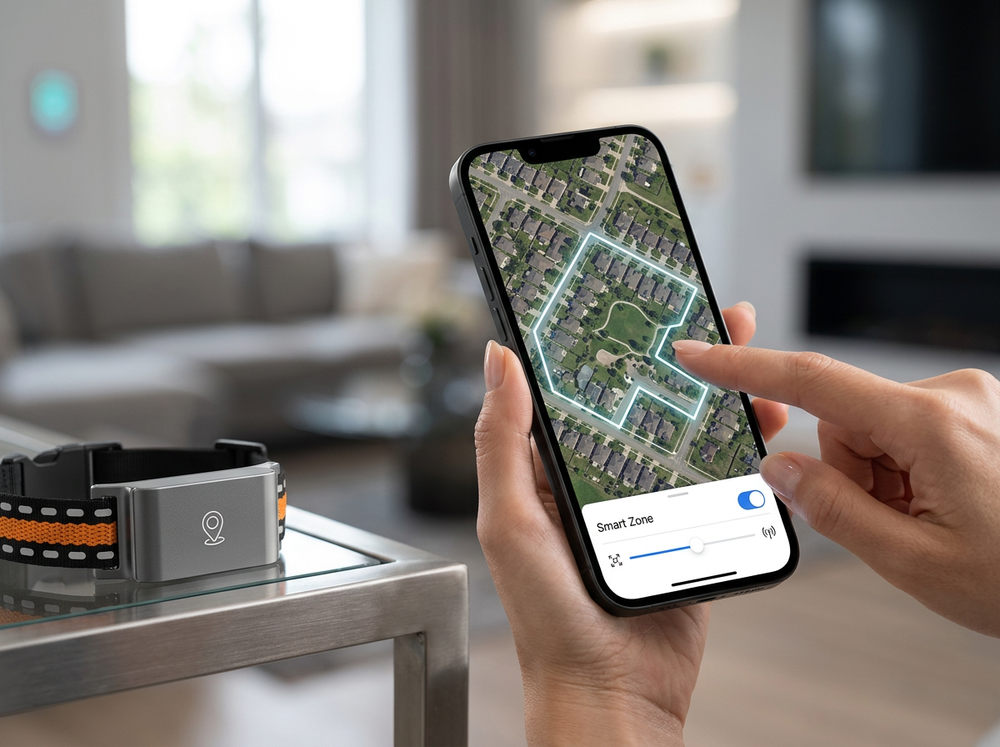 Pet location companion designed for active dogs