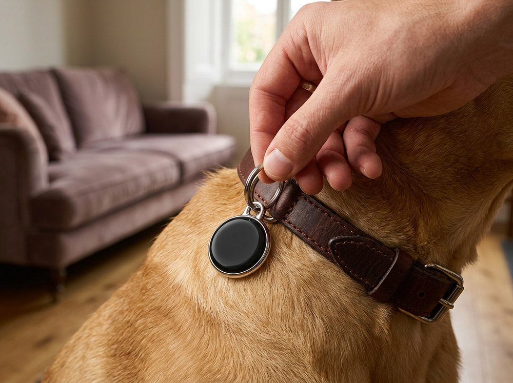 Compact pet location monitor device for everyday use