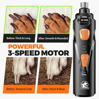 Rechargeable dog nail grinder USB powered pet grooming tool