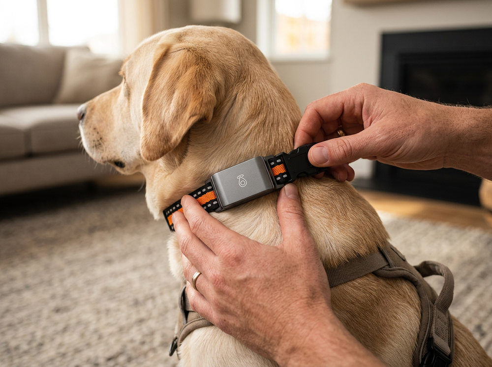 Smart pet safety collar device suitable for active pets